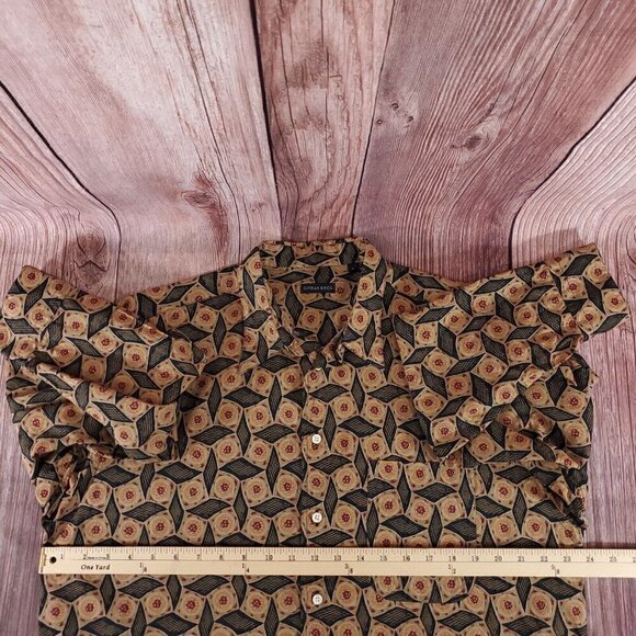 Gitman Bros Mens Size Large Multicolor Geometric Long Sleeve Button Up Shirt - Picture 12 of 14